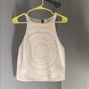 H&M white knit tank sz M
